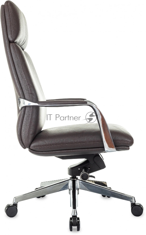 Кресло руководителя Бюрократ _VEGA коричневый кожа крестов. алюминий