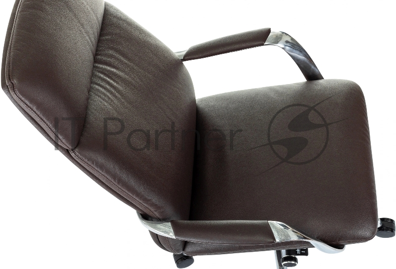 Кресло руководителя Бюрократ _VEGA коричневый кожа крестов. алюминий