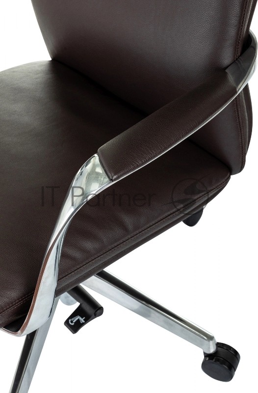 Кресло руководителя Бюрократ _VEGA коричневый кожа крестов. алюминий