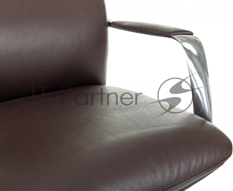 Кресло руководителя Бюрократ _VEGA коричневый кожа крестов. алюминий