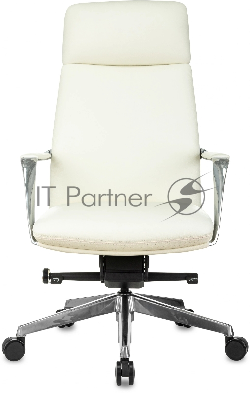 Кресло руководителя Бюрократ _VEGA белый кожа крестов. алюминий