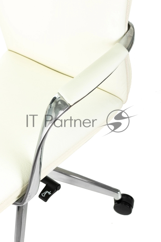 Кресло руководителя Бюрократ _VEGA белый кожа крестов. алюминий