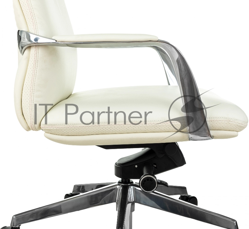 Кресло руководителя Бюрократ _VEGA белый кожа крестов. алюминий