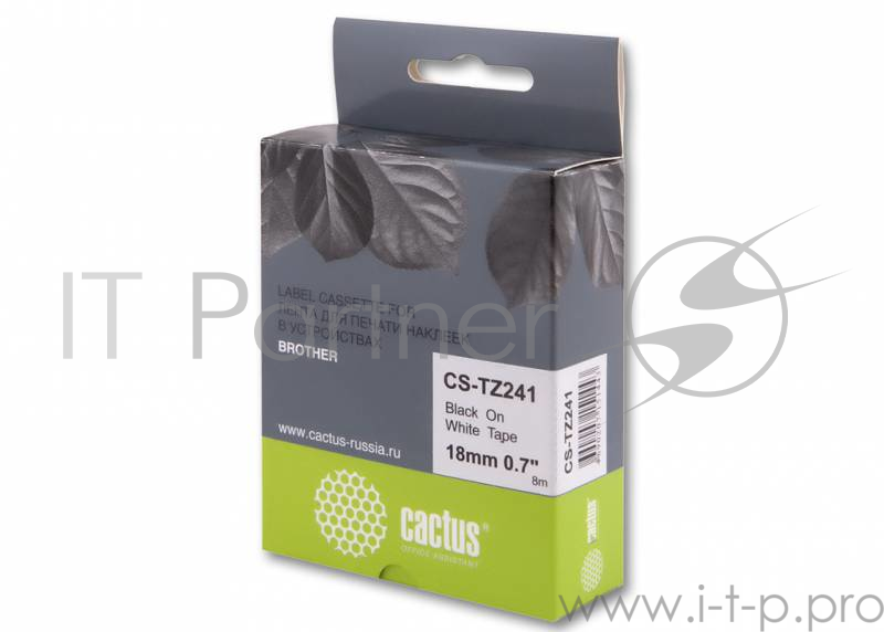 Картридж ленточный Cactus CS-TZ241 черный для Brother 1010/1280/1280VP/2700VP
