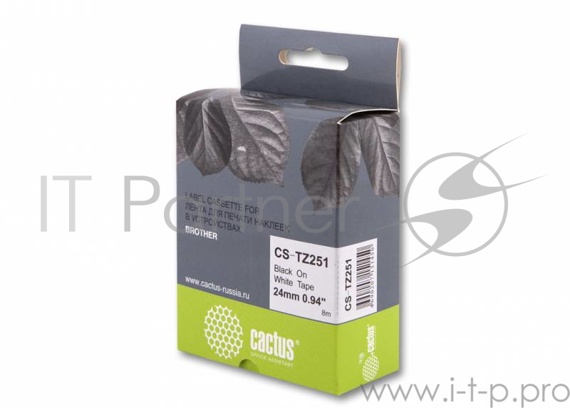 Картридж ленточный Cactus CS-TZ251 черный для Brother 1010/1280/1280VP/2700VP