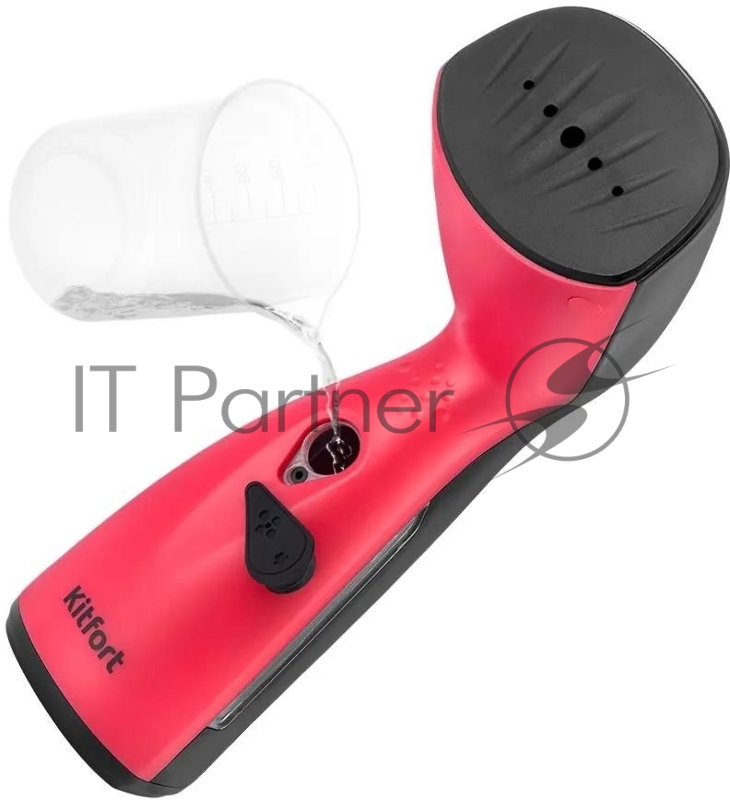 Отпариватель ручной Kitfort КТ-9201 980Вт черный/малиновый