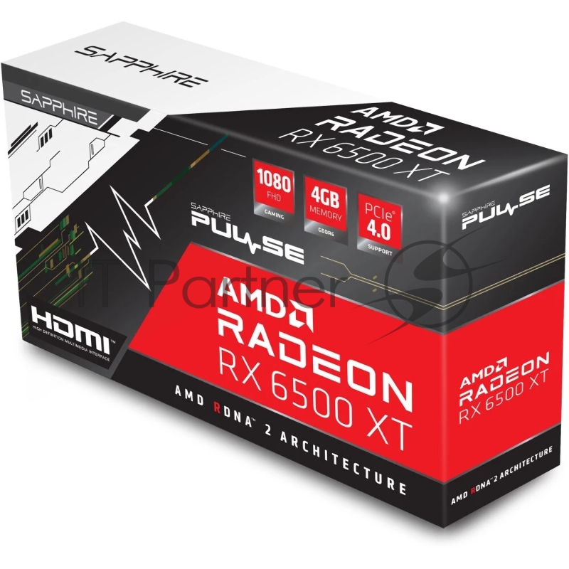 Видеокарта Sapphire PCI-E 4.0 11314-07-20G RX 6500XT Gaming OC Pulse AMD Radeon RX 6500XT 4Gb 64bit GDDR6 2685/18000 HDMIx1 DPx1 HDCP Ret