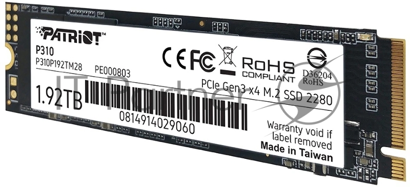 Накопитель SSD Patriot PCIe 3.0 x4 1920GB P310P192TM28 P310 M.2 2280