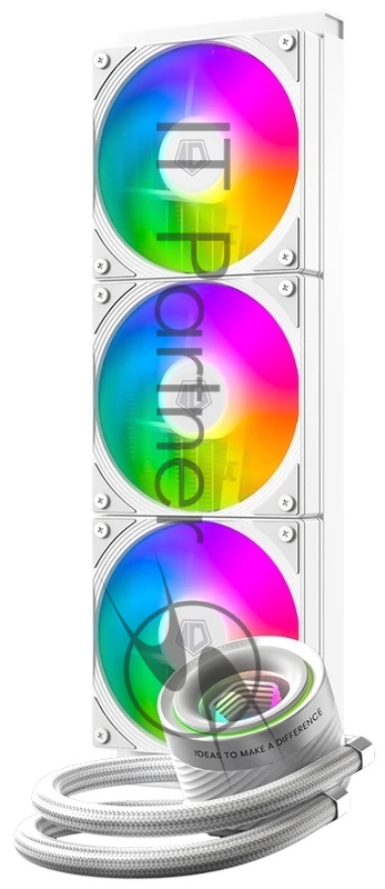 Система водяного охлаждения ID-Cooling FX360 Inf ARGB Soc-AM5/AM4/1151/1200/2066/1700 белый 4-pin 27.2dB Al+Cu 350W Ret (FX360 INF WHITE)
