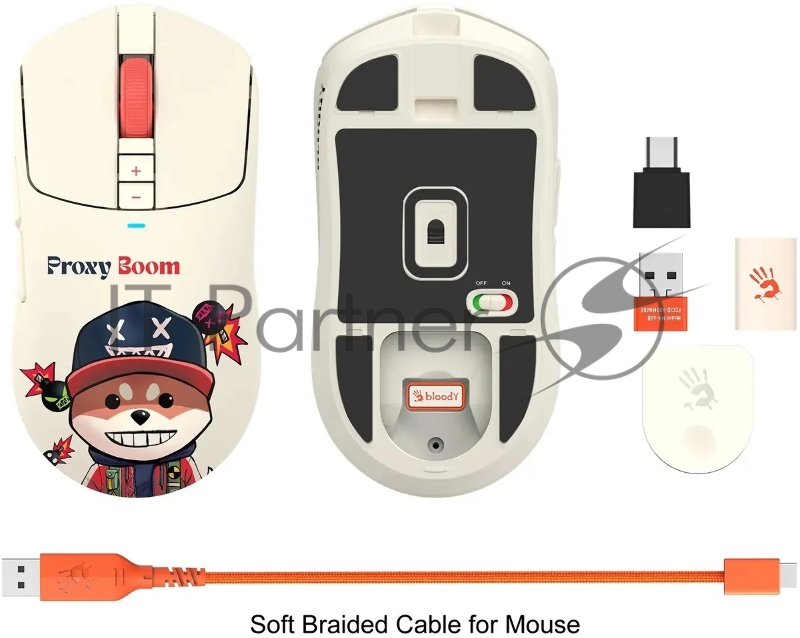 Мышь A4Tech Bloody R72 Ultra Proxy Boom бежевый оптическая 20000dpi беспров. USB-C 6but (R72 ULTRA)