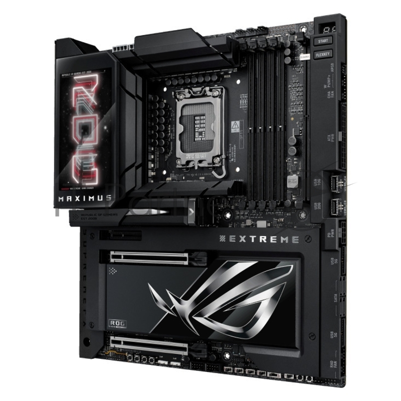 Материнская плата ASUS ROG MAXIMUS Z890 EXTREME, INTEL Z890 s1851, 4xDDR5(192GB), 2xPCIe 5.0x16, 1xPCIe 4.0x4, 1xLAN(10GbE) + 1xLAN(2.5GbE), Wi-Fi, BT, 4xSATA 6Gb/s, 6xM.2, 2xThunderbolt 5 (USB-C), 3xUSB-C, 5xUSB 3.2, EATX, 90MB1IA0-M0EAY0