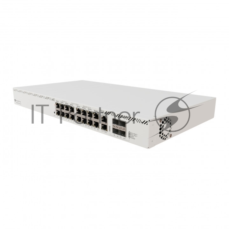Коммутатор Mikrotik CRS320-8P-8B-4S+RM Cloud Router Switch with dual-core 800 MHz CPU, 256 MB RAM, 98DX226S switch chip, 17 x Gigabit Eth ports (8 x 802.3af/at, 8 x 802.3bt PoE-out), 4 x 10G SFP+ ports, RouterOS L5, 1U rackmount enclosure, 600W PSU