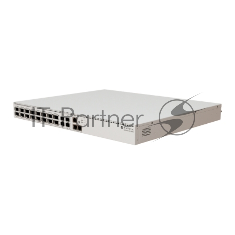 Коммутатор Mikrotik CRS520-4XS-16XQ-RM Cloud Router Switch with Quad-Core AL52400 2 GHz CPU, 4 GB RAM, 98CX8410 switch chip, 2 x 10G Eth ports, 4 x 25G SFP28 ports, 16 x 100G QSFP28 ports, RouterOS L5, 1U rackmount enclosure, dual hot-swap PSU, 4 x h