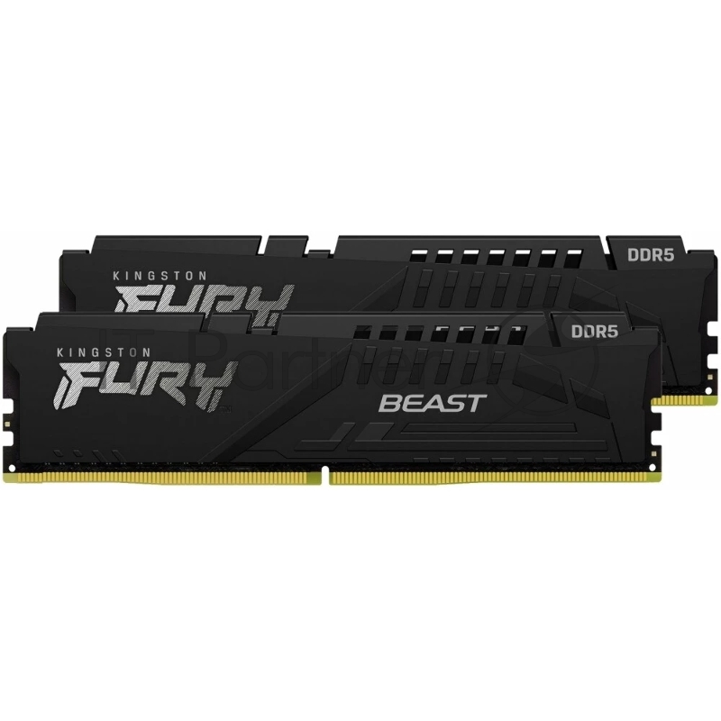 Модуль памяти DDR 5 DIMM 32Gb PC48000, 6000Mhz, Kingston FURY Beast Black XMP CL30 (Kit of 2) (KF560C30BBK2-32) (retail)