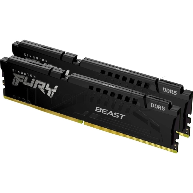Модуль памяти DDR 5 DIMM 32Gb PC48000, 6000Mhz, Kingston FURY Beast Black XMP CL30 (Kit of 2) (KF560C30BBK2-32) (retail)