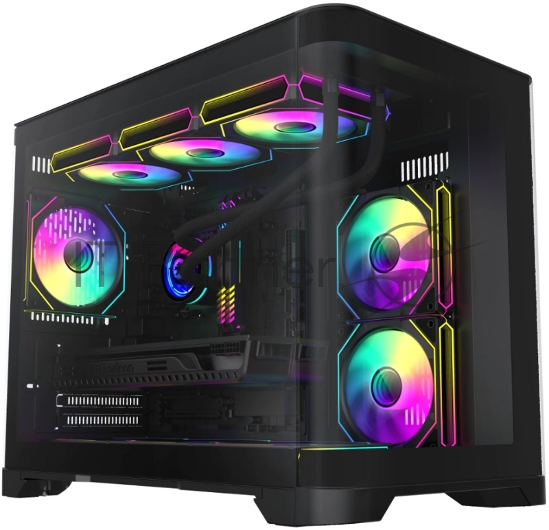 Корпус GameMax HYPE-M, без БП, (ATX, USB3.0,Зак.стекло,3*120мм ARGB вент+конт., пыл.фильтр), белый