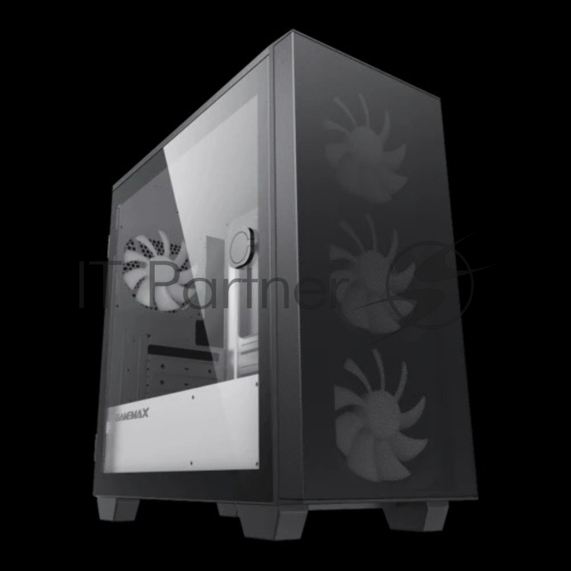 Корпус GameMax Aero Mini ECO, (ATX, USB3.0, Зак.стекло, 4*120мм., пыл.фильтр), черный