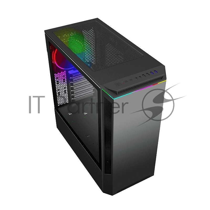 Корпус GameMax Paladin T801 без БП (Midi Tower, ATX, ,Белый, Зак.стекло, USB 3.0), белый
