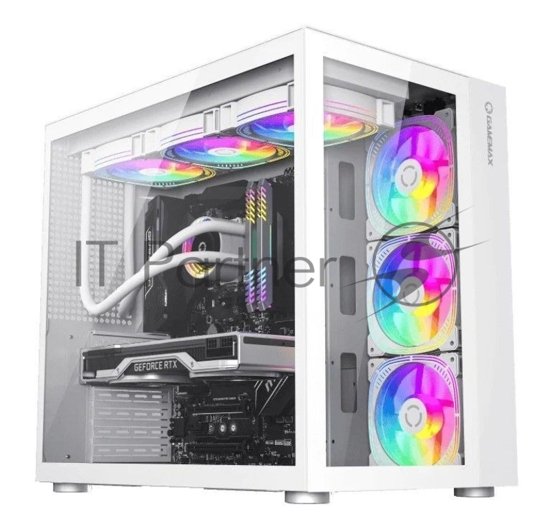 Корпус GameMax Infinity без БП (Midi Tower, ATX, Белый, USB 3.0+Type C, Зак. стекло), белый