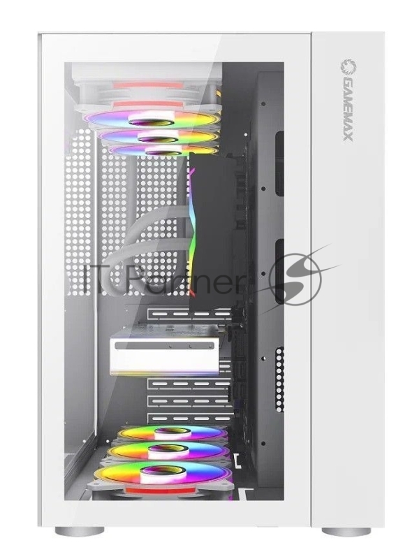 Корпус GameMax Infinity без БП (Midi Tower, ATX, Белый, USB 3.0+Type C, Зак. стекло), белый