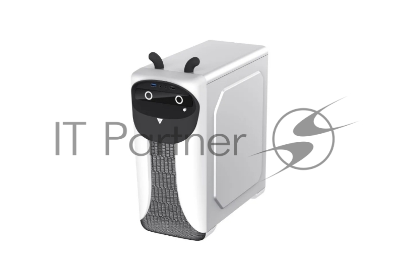 Корпус GameMax Cute OWL, без БП (Midi Tower, ., 1*USB3.0 + 2*USB2.0, 2*120мм), Черный/белый