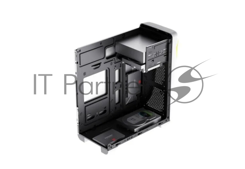 Корпус GameMax Cute OWL, без БП (Midi Tower, ., 1*USB3.0 + 2*USB2.0, 2*120мм), Черный/белый