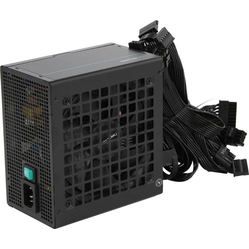 Блок питания 650Вт/ Блок питания DEEPCOOL PF650 R-PF650D-HA0B-CN, 650W, ATX2.4 80PLUS white, APFC, 20+4 pin, 4+4pin, 6xSata, 2xPCI-E (6+2pin), FAN 12CM, Кабель питания CN, Черный