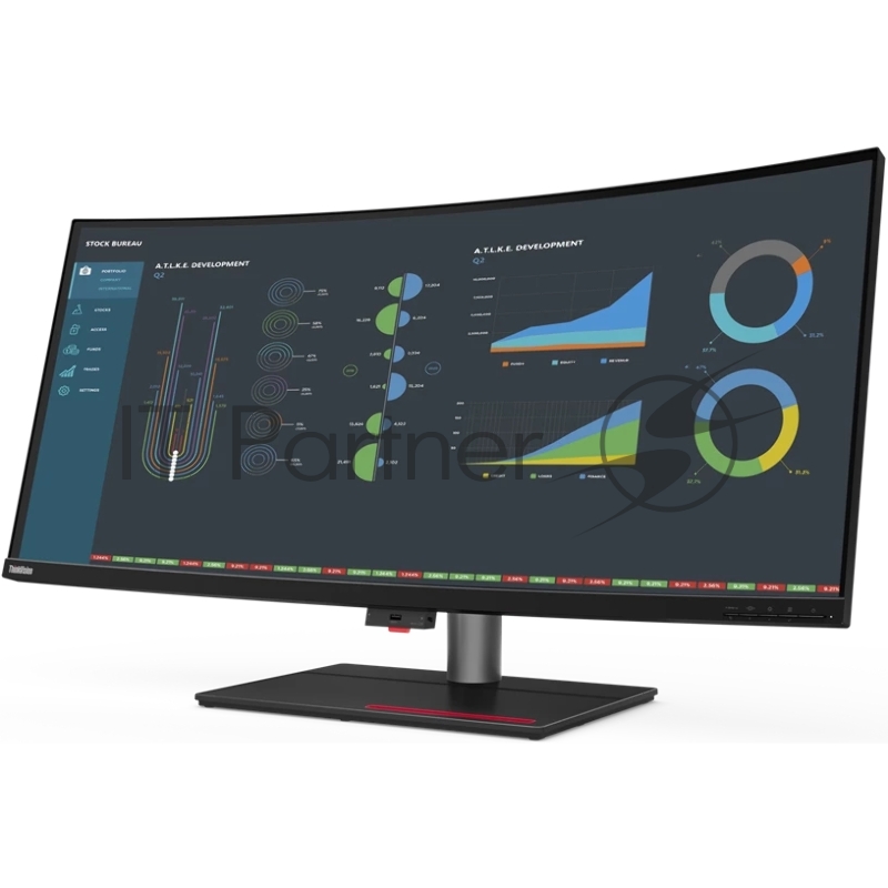 Монитор Lenovo 39.7 P40w-20 Black/Red Curved 2500R, 21:9, IPS, 5120 x 2160, 4ms, 300cd, 75Hz, 1xHDMI, 1xDP, 2xThunderbolt, 4xUSB, USB-C, LAN, HAS