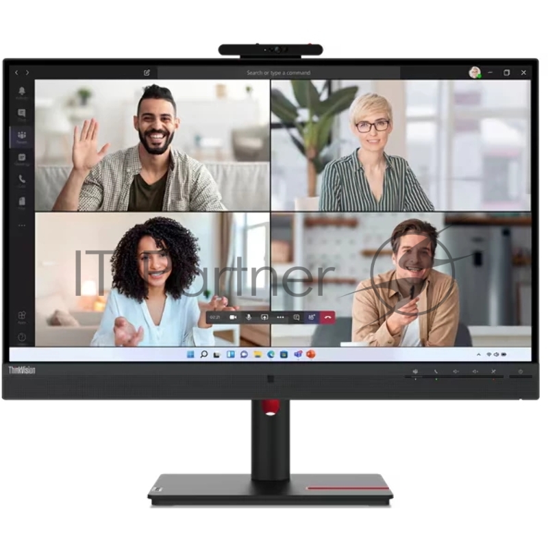 Монитор Lenovo 27 T27hv-30 Black/Red, 16:9, IPS, 2560x1440, 4ms, 300cd, 75Hz, 1xHDMI, 1xDP, 1xDP OUT, 4xUSB, USB-C, LAN, Camera, SPK HAS