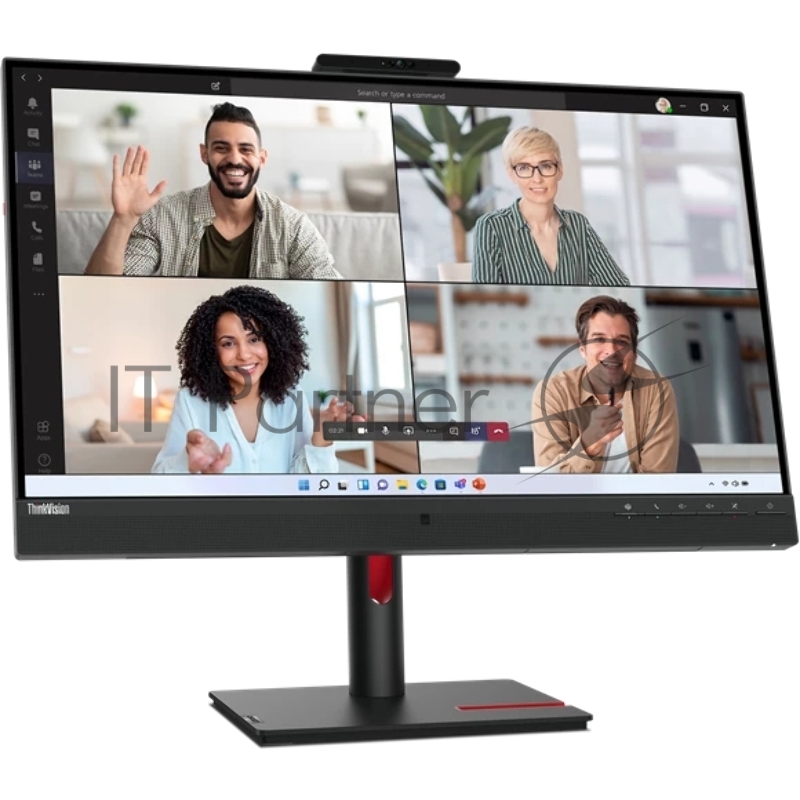 Монитор Lenovo 27 T27hv-30 Black/Red, 16:9, IPS, 2560x1440, 4ms, 300cd, 75Hz, 1xHDMI, 1xDP, 1xDP OUT, 4xUSB, USB-C, LAN, Camera, SPK HAS