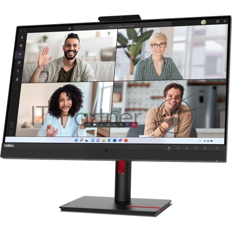 Монитор Lenovo 27 T27hv-30 Black/Red, 16:9, IPS, 2560x1440, 4ms, 300cd, 75Hz, 1xHDMI, 1xDP, 1xDP OUT, 4xUSB, USB-C, LAN, Camera, SPK HAS