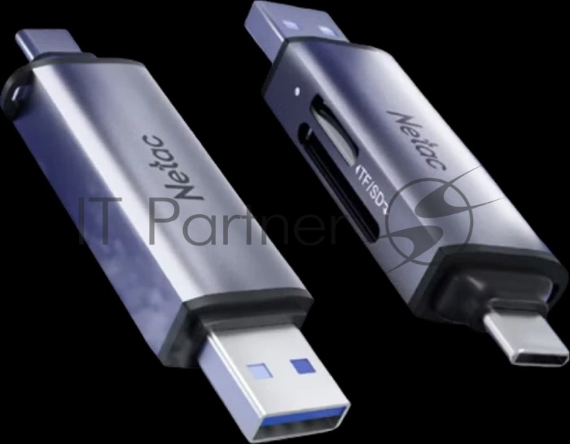 Карт-ридер Netac WK13 NT09WK13-30GR SD, SDHC, SDXC, microSD, microSDHC, microSDXC, интерфейс USB 3.2 Gen1 (5 Гбит/с), цвет серый