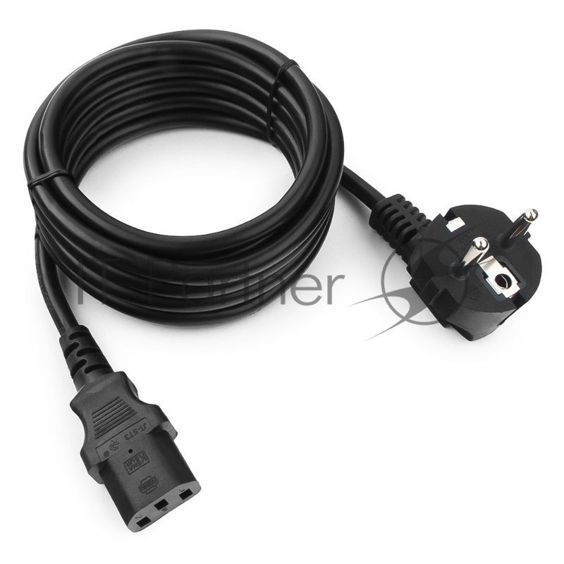 Кабель питания Cablexpert Россия PC-186-1.5-3M, Schuko-C13, 3x1.5мм2, 10A, с заземлением, медь, 3м, черный, пакет