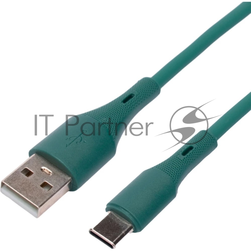 Кабель USB2.0 Cablexpert CC-USB2S-AMCM-1M-GN AM/Type-C, 3А, 18Вт, QC3.0, силиконовый, медь, 1м, зеленый, пакет