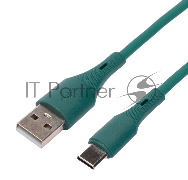 Кабель USB2.0 Cablexpert CC-USB2S-AMCM-1M-GN AM/Type-C, 3А, 18Вт, QC3.0, силиконовый, медь, 1м, зеленый, пакет