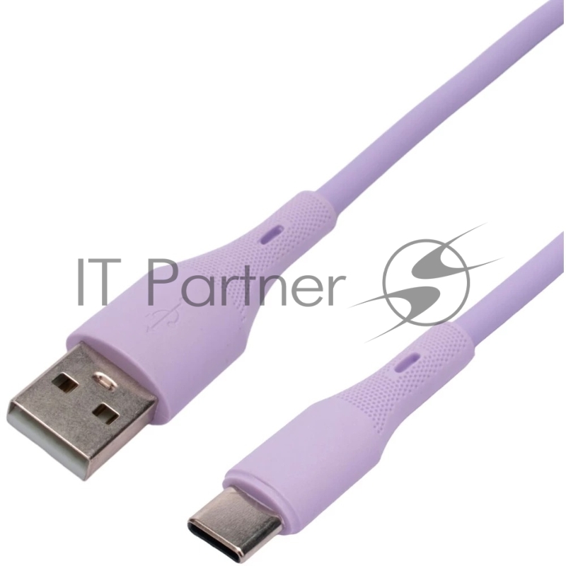 Кабель USB2.0 Cablexpert CC-USB2S-AMCM-1M-V AM/Type-C, 3А, 18Вт, QC3.0, силиконовый, медь, 1м, фиолетовый, пакет