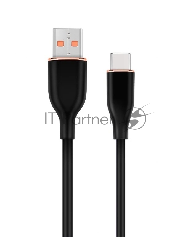 Кабель USB2.0 Cablexpert CC-USB2S-AMCM-1M-BK AM/Type-C, 3А, 18Вт, QC3.0, силиконовый, медь, 1м, черный, пакет