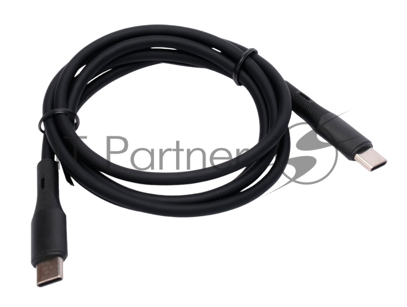 Кабель USB2.0 Cablexpert CC-USB2S-CMCM-1M-BK Type-C/Type-C, 3А, 65Вт, PD/QC3.0, силиконовый, 24 AWG, медь, 1м, черный, пакет