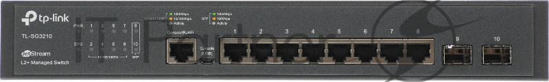 Коммутатор TP-Link SG3210 EUplug JetStream 8-Port Gigabit L2 Managed Switch with 2 SFP Slots