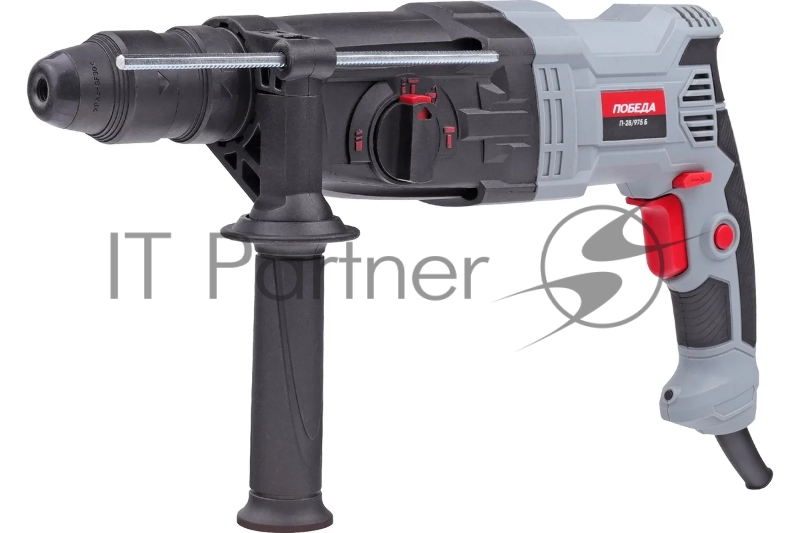 Перфоратор ПОБЕДА П-28/975Б, SDS+, 975Вт, макс. диаметр сверления 28 мм, 1200об/мин, 5300уд/мин, быстрозажимной патрон, дополнительная рукоятка, глубиномер, кейс