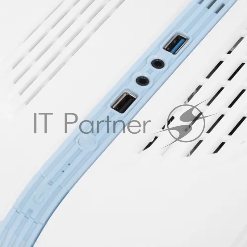 Корпус GameMax Centauri, без БП, (ATX,Бело-голуб,USB3.0, Зак.стек.,1*120мм. RGB, пыл.фильтр), белый/синий