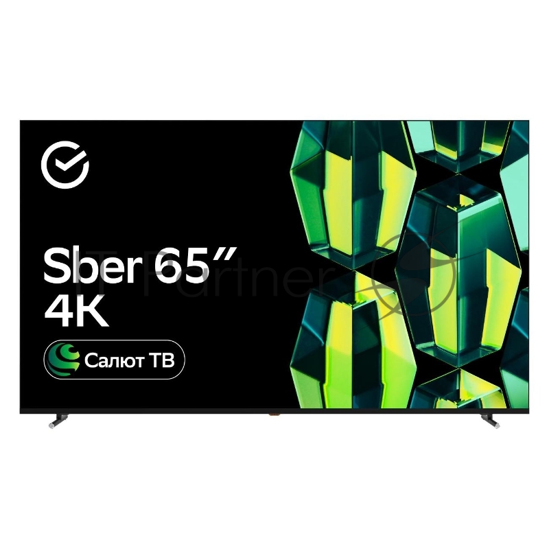 Телевизор LED Sber 65 SDX-65U4139, черный , Салют ТВ, 4K Ultra HD 60Hz DVB-T DVB-T2 DVB-C DVB-C2 DVB-S DVB-S2 USB 2.0 WiFi Smart TV