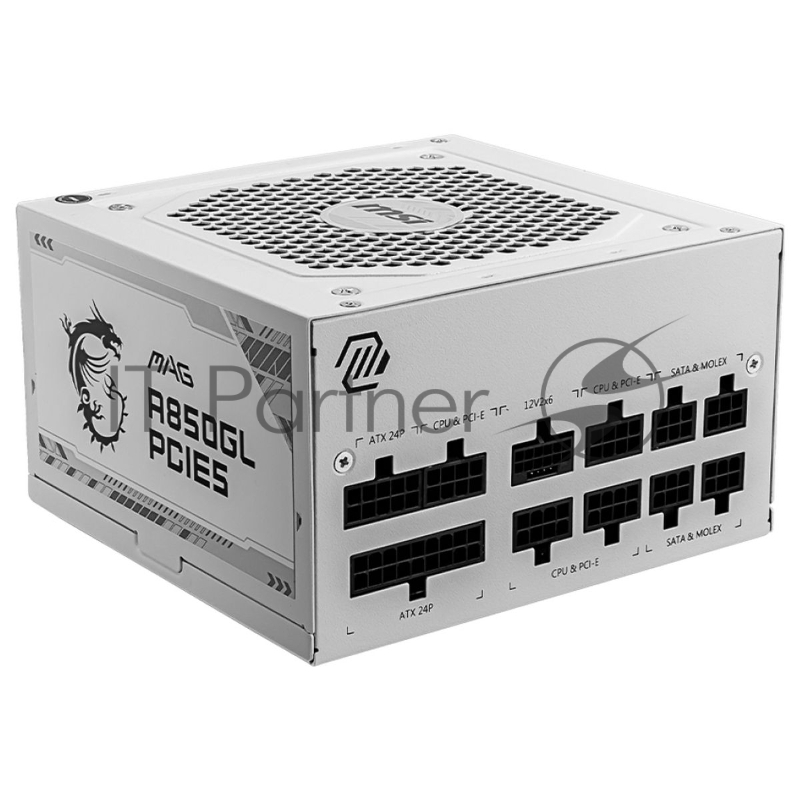 Блок питания MSI MAG A850GL PCIE5 WHITE , 850W, 80+ Gold, полностью модульный, ATX 3.0, PCIE5, RTL