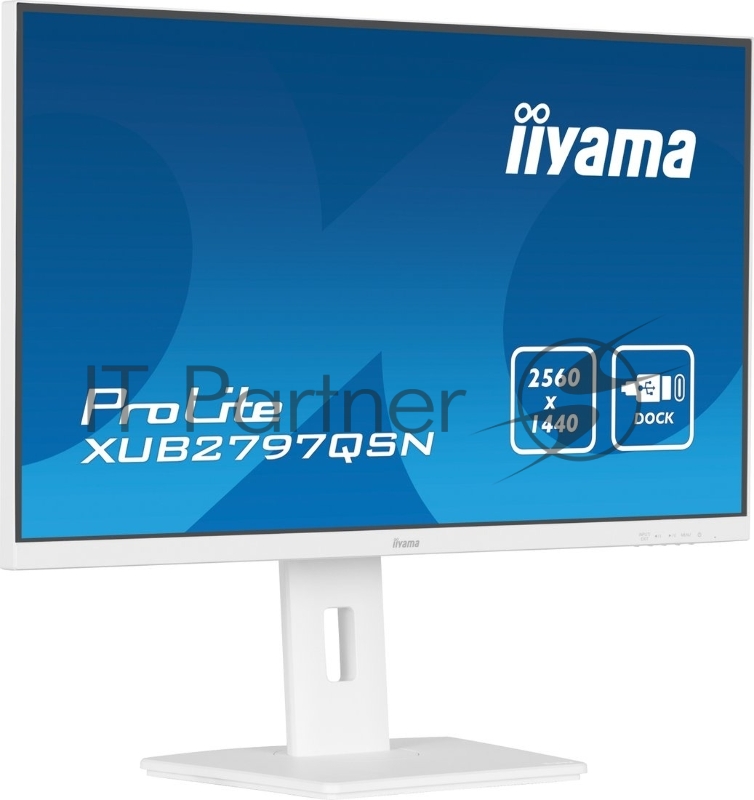 Монитор Iiyama 27 ProLite XUB2797QSN-W1, белый, IPS LED 1ms 16:9 HDMI M/M матовая HAS Piv 1300:1 250cd 178гр/178гр 2560x1440 100Hz DP Quad HD 2K (1440p) USB 6.1кг