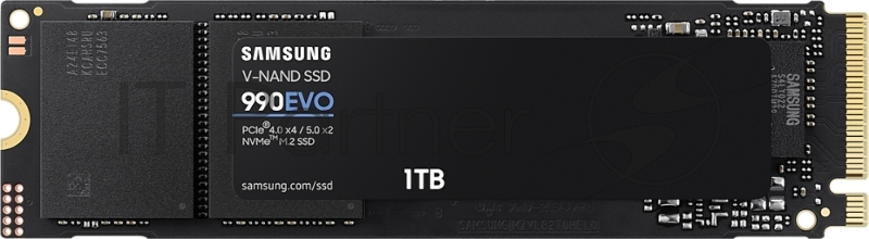 Накопитель SSD Samsung 1TB 990 EVO M.2 MZ-V9E1T0BW NVMe 2.0, PCIe 4.0 x4, V-NAND TLC