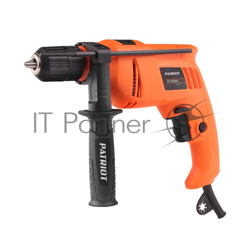 Дрель электрическая ударная PATRIOT FD 550HL, 600Вт, 3000об/мин, 44800уд/мин, макс.диаметр сверления 13мм, быстрозажимной патрон