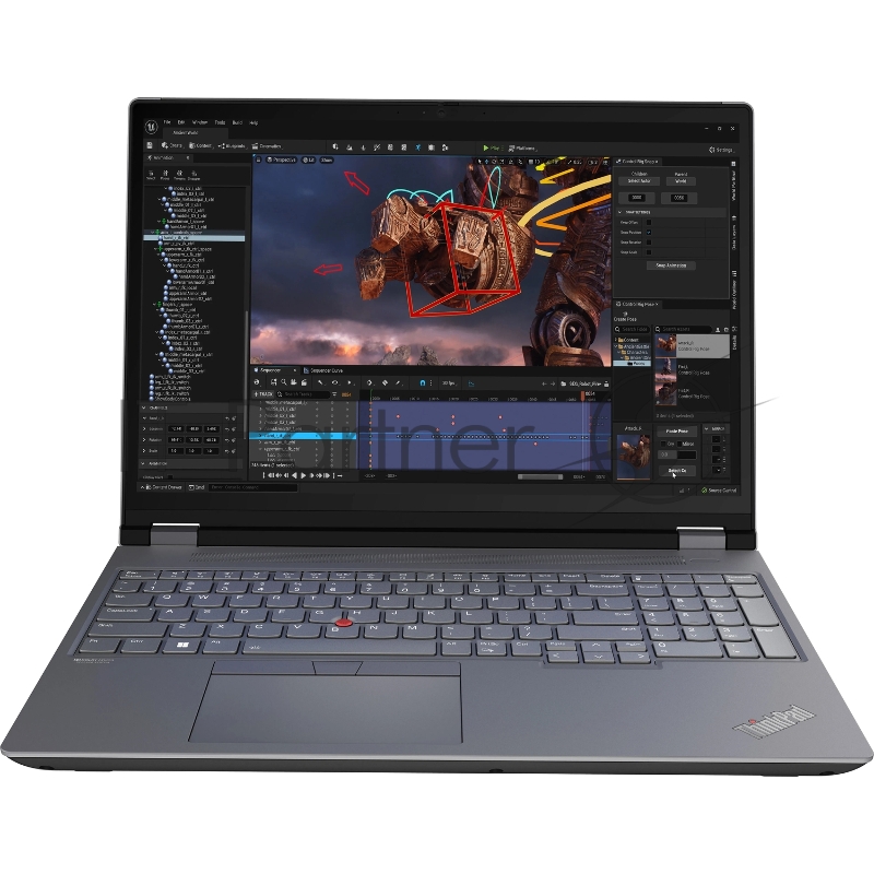 Ноутбук/ Lenovo ThinkPad P16 G2 16 WQUXGA (3840 x 2400) IPS 100%DCI-P3 800 nits, Intel i7-14700HX, 32GB DDR5, 1TB SSD, NVIDIA RTX 1000 Ada 6Gb, Intel® Wi-Fi 6E, 1080P FHD RGB Cam, 94Wh, Backlit Keys, Win 11 Pro, Black ( EN_kbd , 3pin cable)