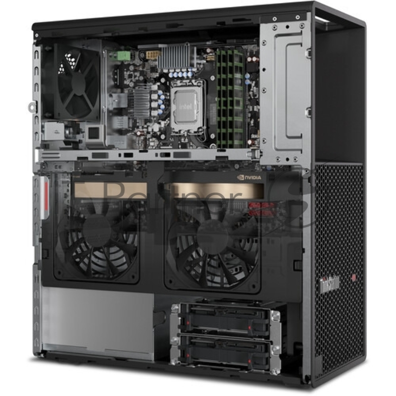 Рабочая станция Lenovo ThinkStation P3 Tower i7-14700, 32GB (1x32) DDR5, 1TB SSD M.2, NVIDIA RTX A2000 12GB, WiFi6E, BT, 500W, USB KB&Mouse, Win 11 Pro, 1Y
