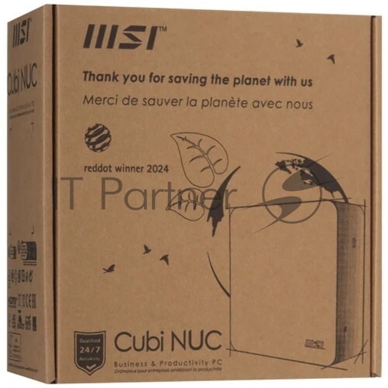 ПК MSI Cubi NUC 1M-096XRU, Intel Core 5 120U/8GB/512GB/IrisXE/WF6E/BT5 черный