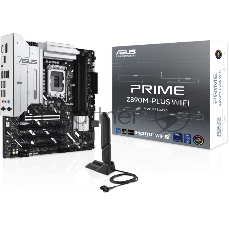Материнская плата ASUS PRIME Z890M-PLUS WIFI, LGA1851, Z890, 4*DDR5, 6*SATA, 3*M.2, 5*USB 3.2, 4*USB 2.0, Type-C, 3*PCIx16, HDMI+DP, mATX